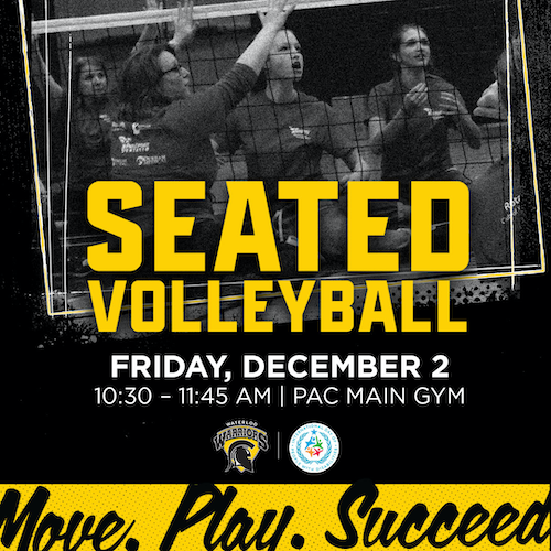A seated volleyball banner image featuring athletes.