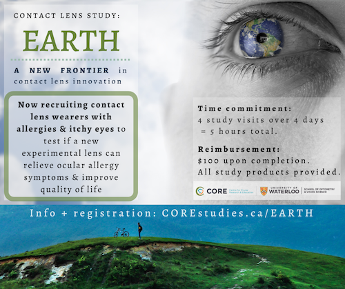 Core's EARTH study banner featuring information about the study.