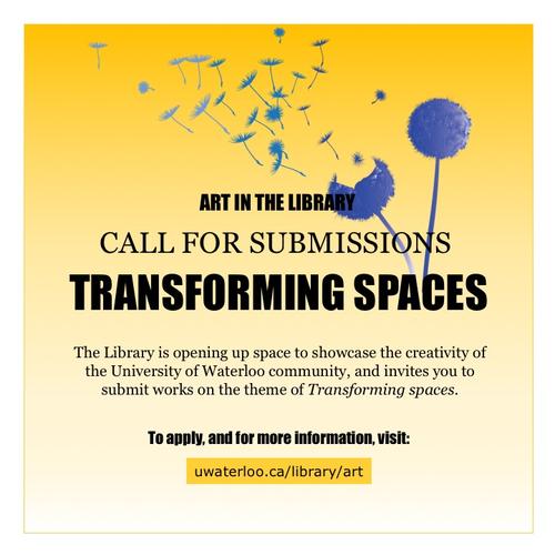Transforming Spaces graphic showing dandelion seeds being blown away.