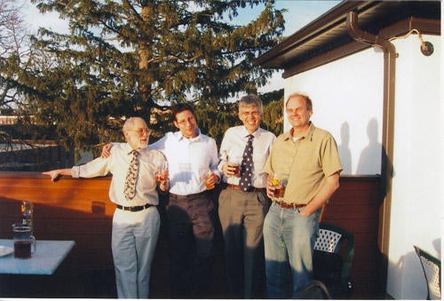Bob Le Roy with other professors at the Grad House