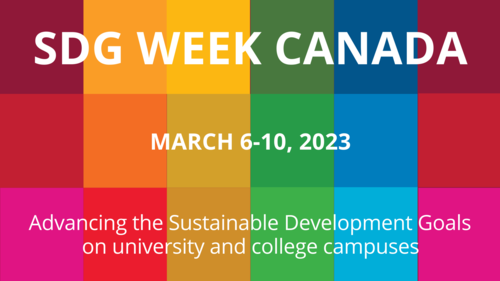 SDG Week Canada with colourful squares in the background