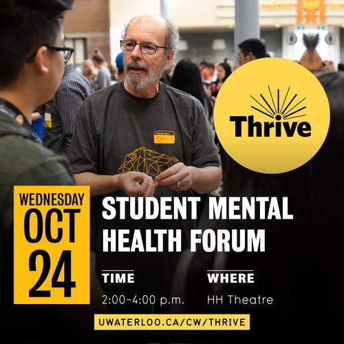 Student Mental Health forum banner showing students and staff members interacting.