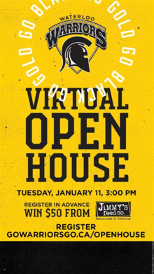 Athletics virtual open house banner.