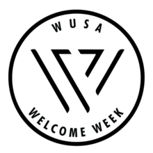 WUSA logo black and white W