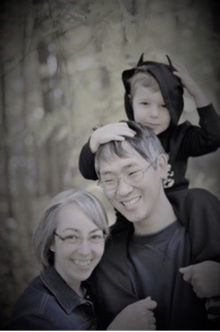 Sarah Chan, her spouse, and son.