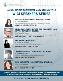 The promotional poster for the WICI Spring 2016 talks.