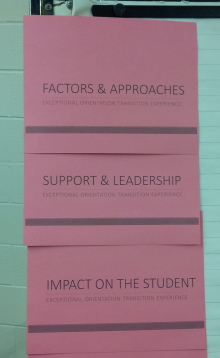 A visual of some of the core principles guiding the Orientation visioning process.