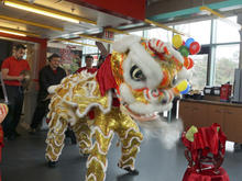 A traditional Chinese lion costume at a Food Services event.