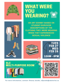 the poster for the what were you wearing exhibit featuring articles of clothing.