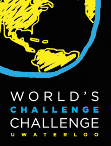 World's Challenge Challenge UWaterloo logo, an illustration of the globe.