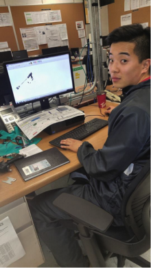 Eric Park at his workstation.