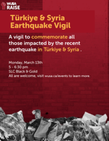 Earthquake vigil banner image.