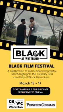 Black at Waterloo film festival poster.