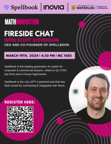 Math Innovation Fireside Chat banner showing a photo of speaker Scott Stevenson.