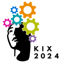 KIX 2024 logo featuring gears growing out of a person's head.
