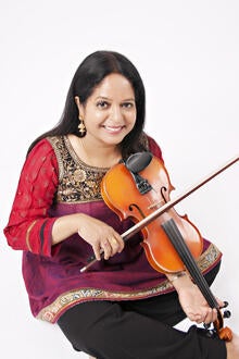 Subhadra Vijaykumar with her violin.