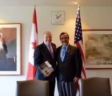 US Ambassador to Canada Bruce Heyman and President Feridun Hamdullahpur.