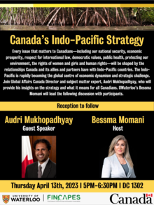 Indo-Pacific event poster featuring the two keynote speakers.