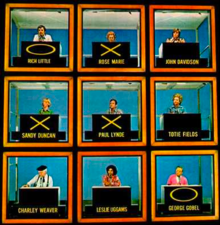 The original Hollywood Squares game show set, featuring Paul Lynde in the centre square.
