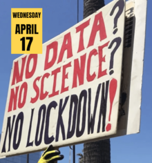 A protest sign that reads &quot;No Data? No Science? No Lockdown!&quot;