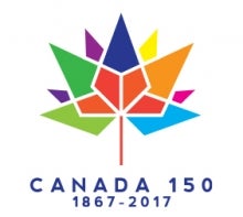 Canada 150 logo. Logo description is in the text.