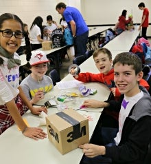 Kids at the Let's Talk Science Challenge.