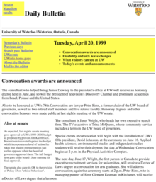  A Daily Bulletin from 1999 with a yellow colour bar.