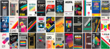 A collage of blank VHS cassette covers produced by different manufacturers.