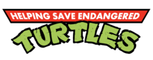 &quot;Helping Save Endangered Turtles&quot; in the style of the classic Teenage Mutant Ninja Turtles logo.