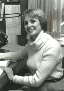 Professor Hannah Fournier in her office in 1980.