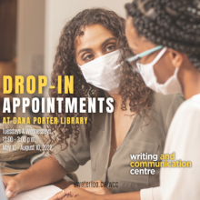 Drop-In Appointment banner image showing a peer tuto with a student.