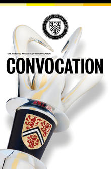 The University's mace as it appears on the Convocation program cover.