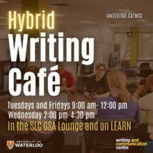 Hybrid Writing cafe banner.
