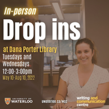 In-person drop-ins poster.