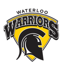 The Warriors logo with a gold shield and black outline.