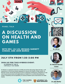 Games Institute panel discussion poster.