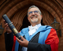 President Feridun Hamdullahpur with his honorary degree from Strathclyde.