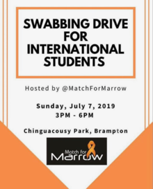 Swabbing Drive for International Students poster.