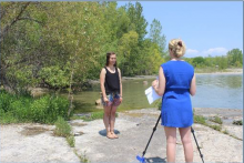 A video in production on the banks of the Grand River.