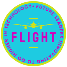 FLIGHT camp logo featuring an airplane.