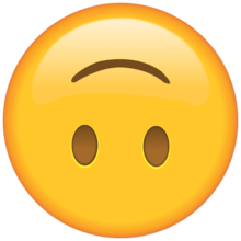 An upside-down smiley face emoji.