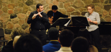 Musicians perform at a chamber concert.