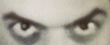 A close-up of Stanley Kubrick's piercing gaze.