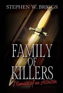 The cover of Family of Killers showing a knife.