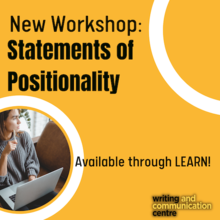 Statements of Positionality workshop banner.