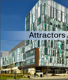 The Attractors poster, featuring the Waterloo School of Pharmacy.