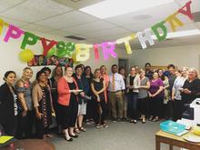 Colleagues in Graduate Studies and Postdoctoral Affairs celebrate Cathy Jardine's birthday.