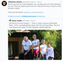A tweet from a Fun Run participant showing a family getting in on the fun.
