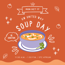 Soup Day banner image featuring a cartoon bowl of soup.