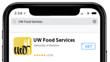 A cell phone showing the Food Services app.